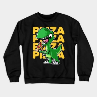 Dinosaur Tyrannosaurus Eating Pizza Lovers graphic Crewneck Sweatshirt